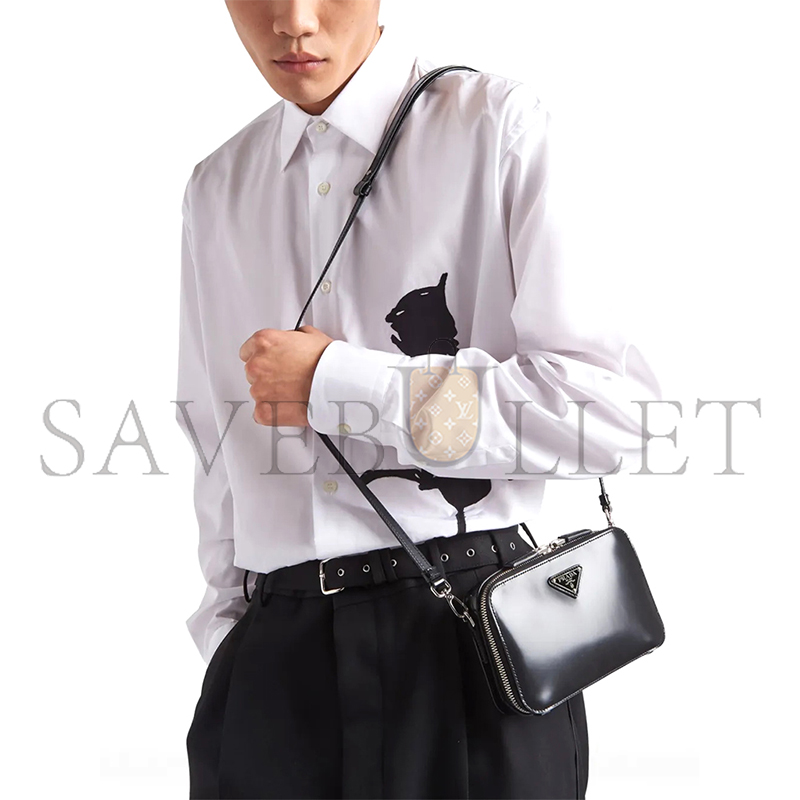PRADA BANDOLIERA PATENT LEATHER BAG 2VH070 (19*12.5*5.5cm)